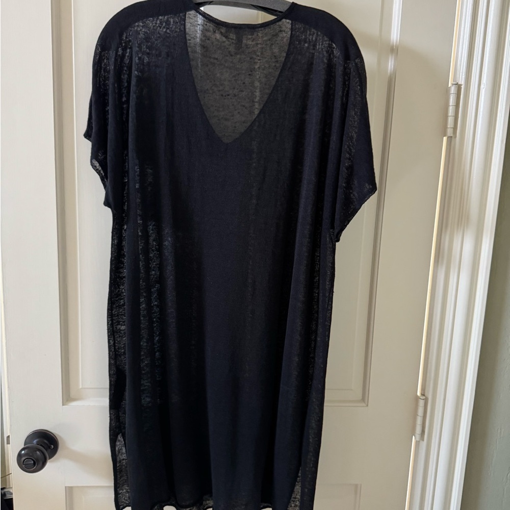 Chic Black Sheer Italian knit dress - Picture 2 of 2